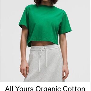Lululemon Athletica Raceway Green All Yours Organic Cotton Crop Top